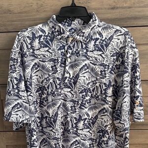 Bandon Dunes Johnnie-O Golf Polo Large - Hawaiian Blue/white